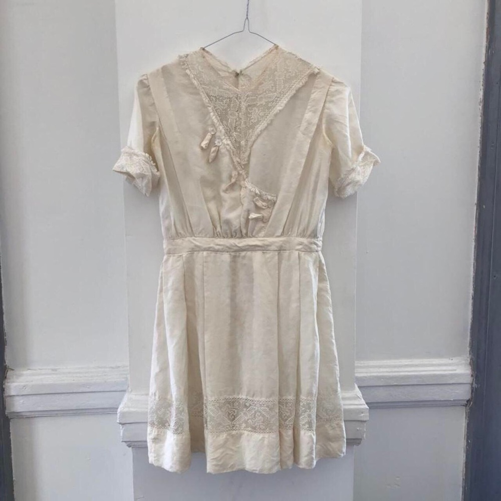 Antique Edwardian silk mini tea dress